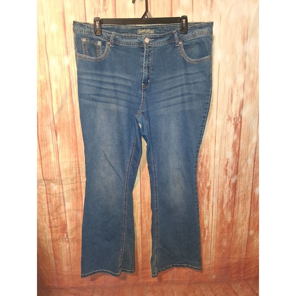 Faded Glory Medium Denim Bootcut Jeans Sz 22W